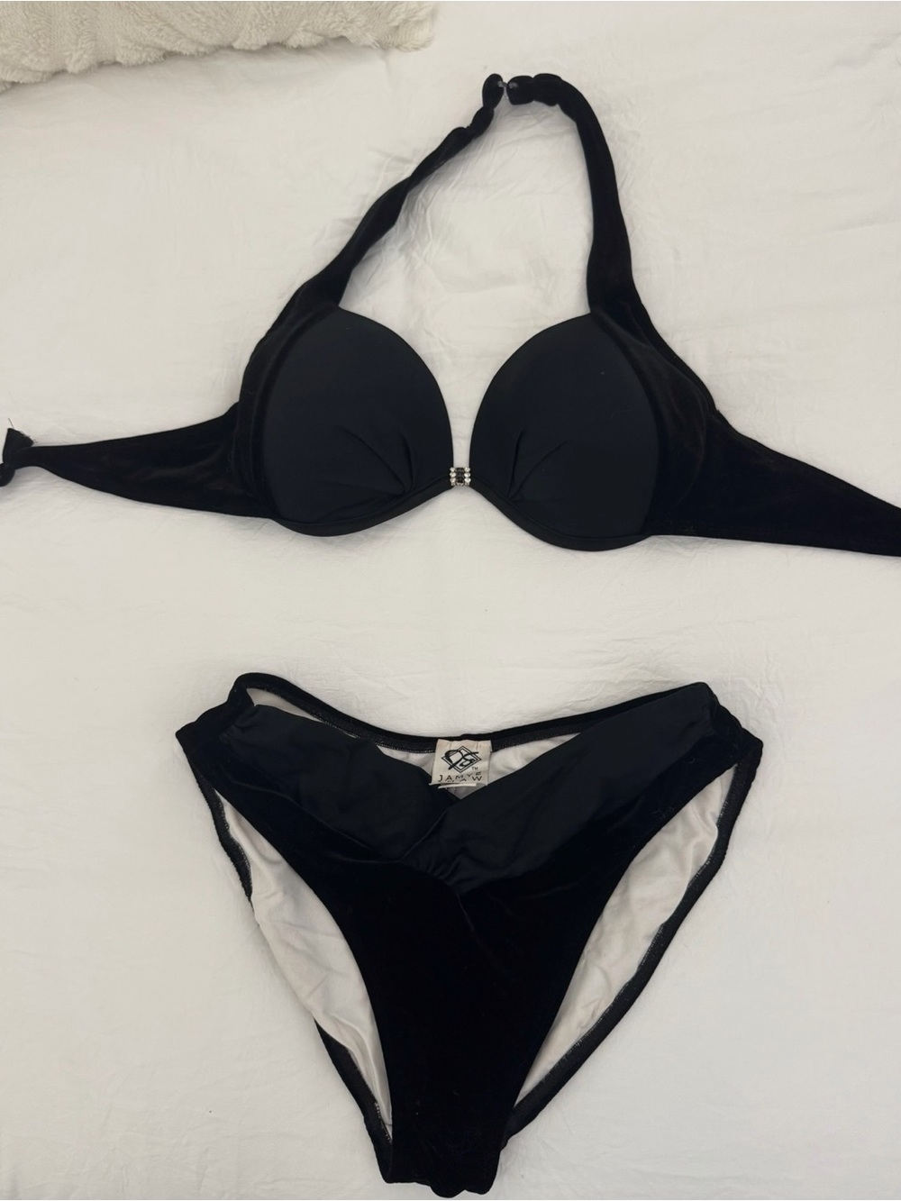 Jayme Shaw Black Halter Bikini